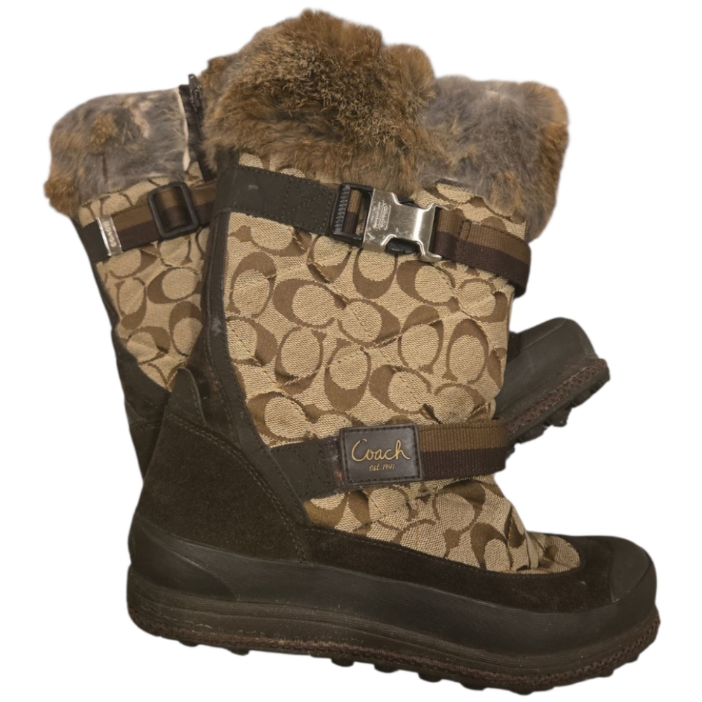 Coach Tan and Brown Signature Winter Boots - Picture 12 of 12